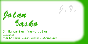 jolan vasko business card